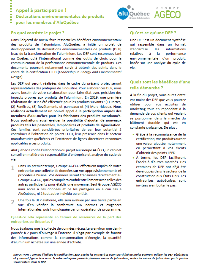 Promo DEP - AluQuébec